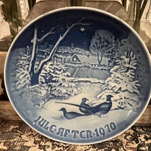1970 Bing & Grondahl Christmas Plate: “Pheasants in the Snow"